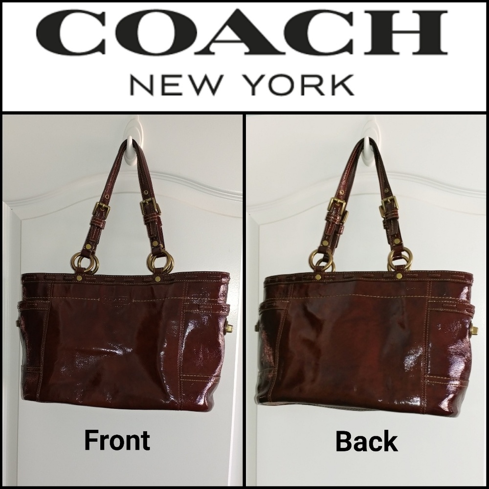 EUC COACH Laced Patent Gallery Tote